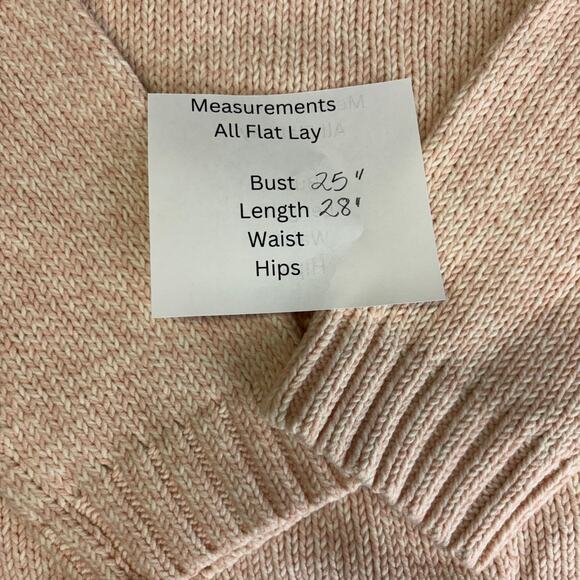 Chaps Cozy Funnel Neck Sweater Plus 3XL Pink Cream Button Shoulder Classic Style - Picture 8 of 9